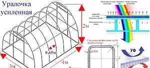 Теплица Уралочка усиленная 4м с шагом 0.67м