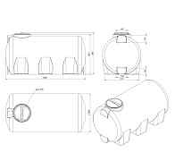 Емкость горизонтальная 1000 литров экопром