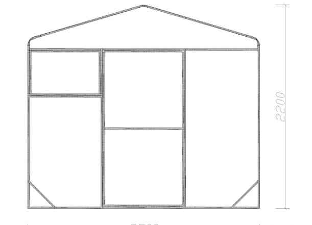 Каркас теплицы 2.5х6х2.1