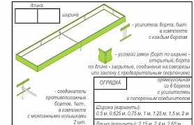 Ограждения из оцинкованной стали для грядок 1х2 м