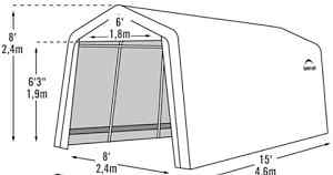 Тентовый гараж 3Х4,6Х2,4 М. тент охра