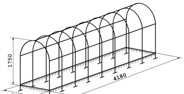 Теплица арочная 1.75 х 1.56 х 4.18 м Арт. 015