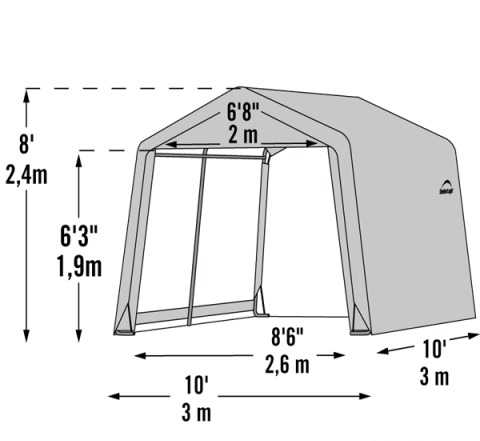 Тентовый сарай Shelter Logic 3х3х2.4 м