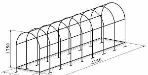 Теплица арочная 1.75 х 1.56 х 4.18 м Арт. 015