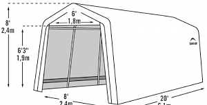 Тентовый гараж Shelter Logic 3x6x2.4 м