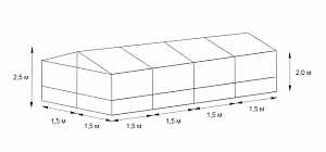 Практичный классический каркас для теплицы 3х6м