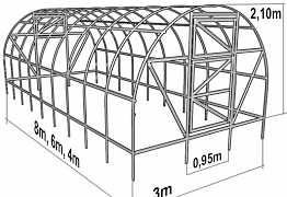 Каркас теплицы 6х3х2.1 усиленный