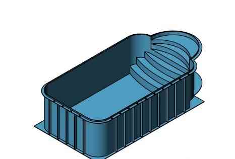 Чаша бассейна из полипропилена со ступеньками